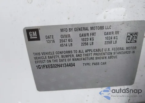 2017 Chevrolet Bolt Ev Premier from USA, damaged, VIN 1G1FX6S02H4134494